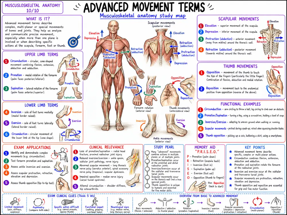 Musculoskeletal anatomy visual mind map