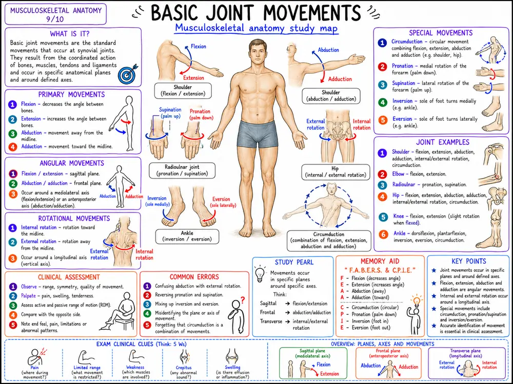 Musculoskeletal anatomy visual mind map