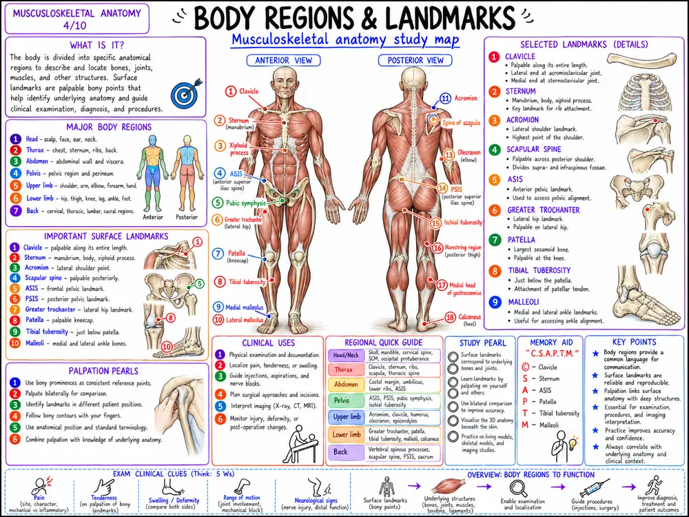Musculoskeletal anatomy visual mind map