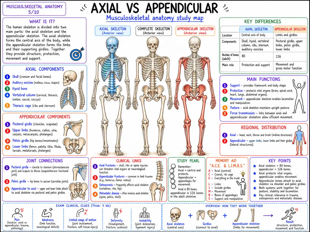 Musculoskeletal anatomy visual mind map